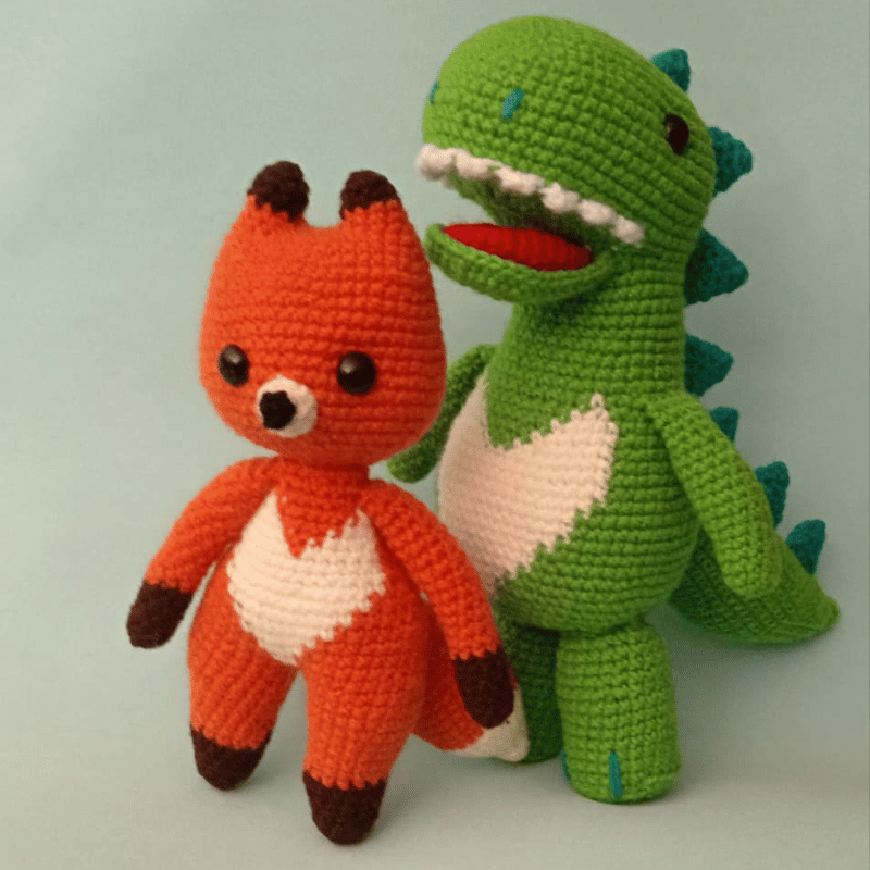 dino Amigurumi Dino verde